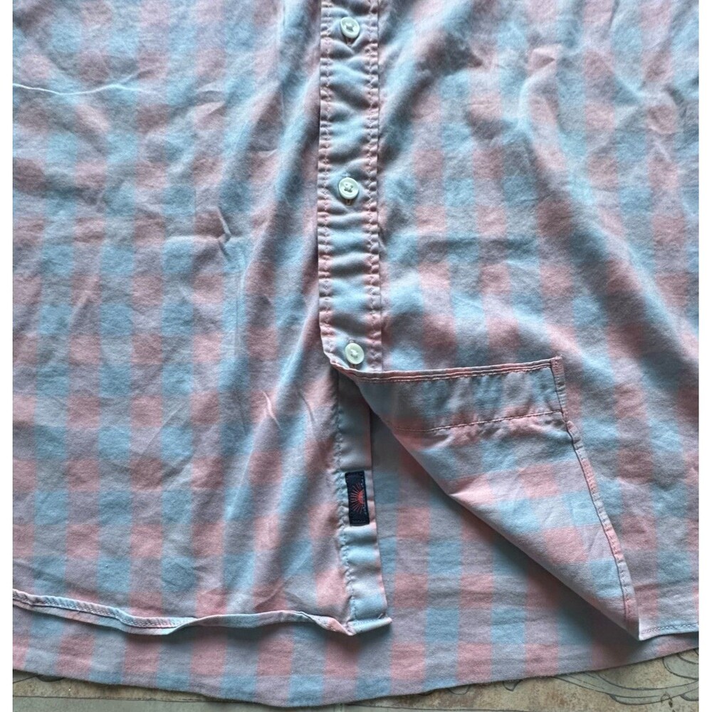 Faherty short sleeve Plaid shirt pink Cotton blend Men size XXL - Picture 8 of 9
